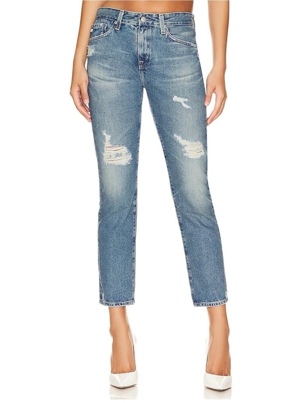 AG Adriano Goldschmied The Beau Slouchy Skinny Jeans 26 Distressed
